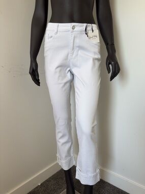 Joseph Ribkoff NWT White Cropped Jeans bejewelled